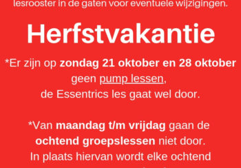 Aangepaste Groepslesrooster 20-28 Oktober